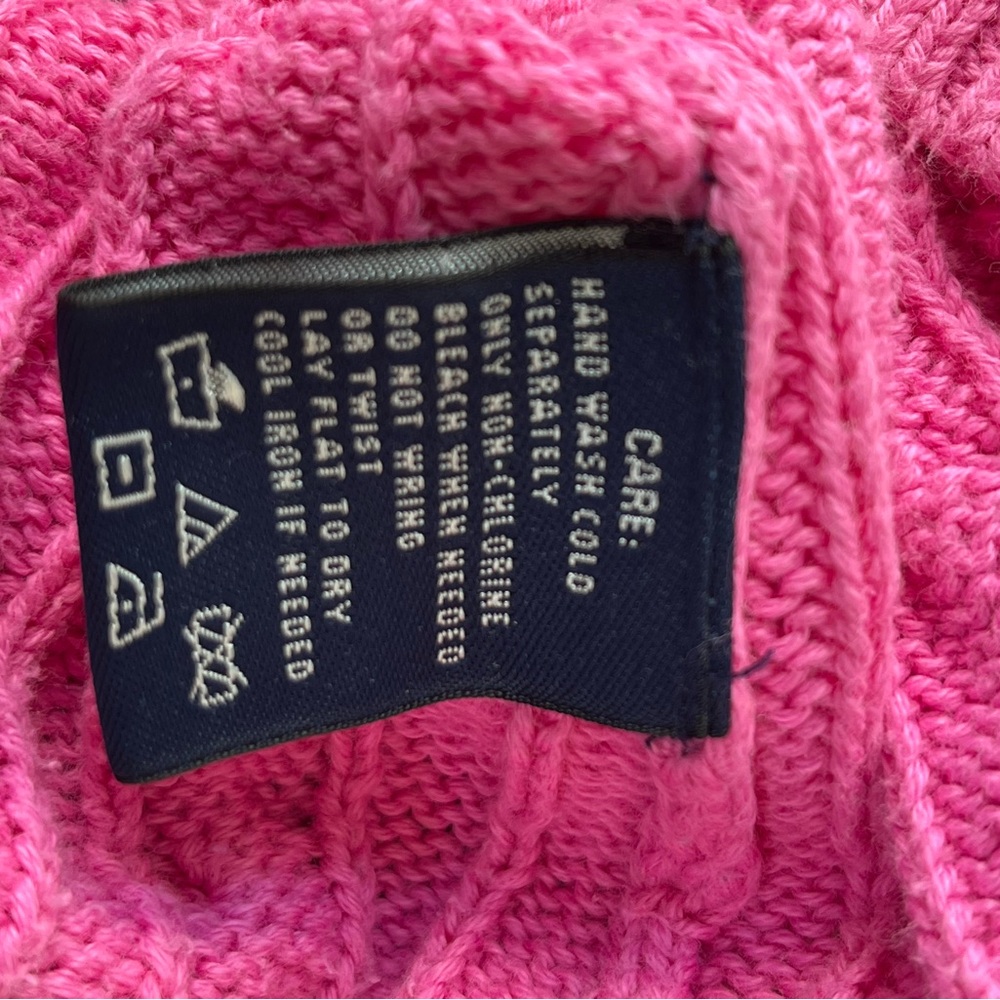 Ralph Lauren Sport Y2K Bright Pink Cable Knit Sweater size M - Picture 6 of 6